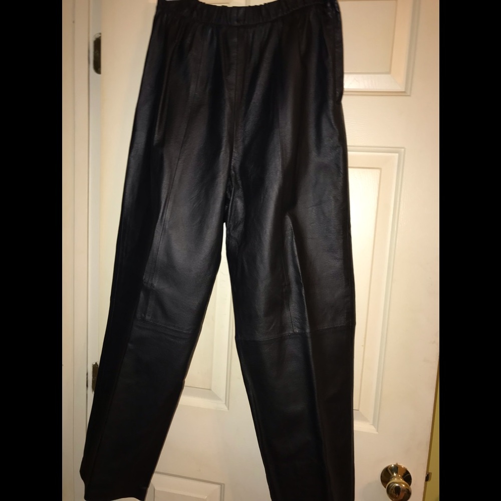 Black leather pants